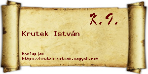 Krutek István névjegykártya